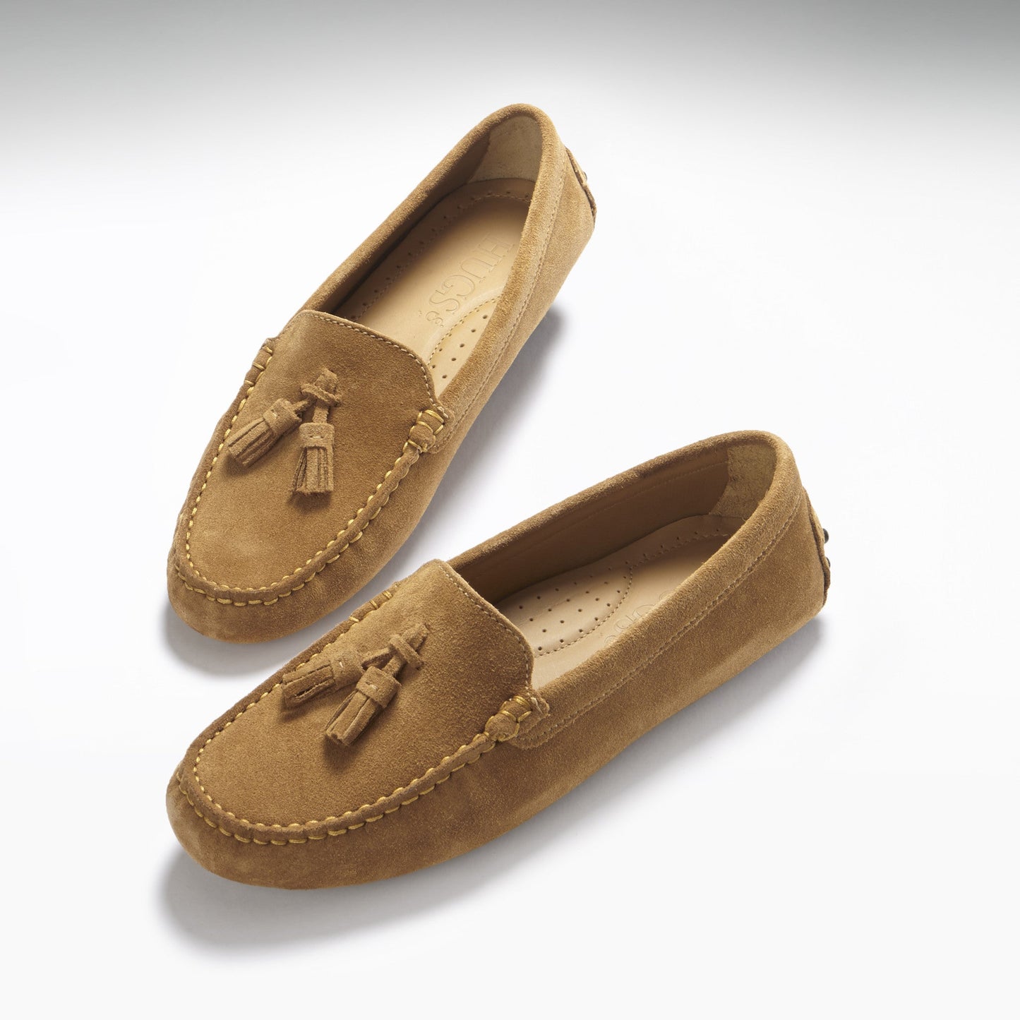 Women's Tasselled Driving Loafers, tobacco suede-1